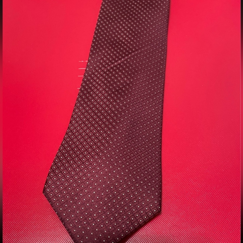 Calvin Klein Burgundy polka Dot Tie